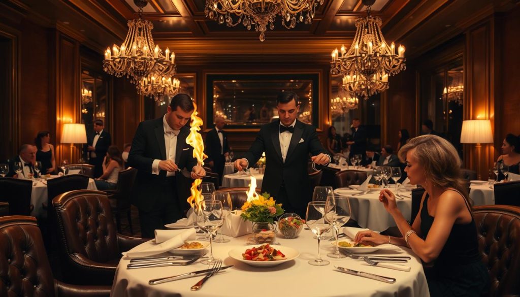 Fine Dining Experience: Tuxedoed Service and Tableside Theater