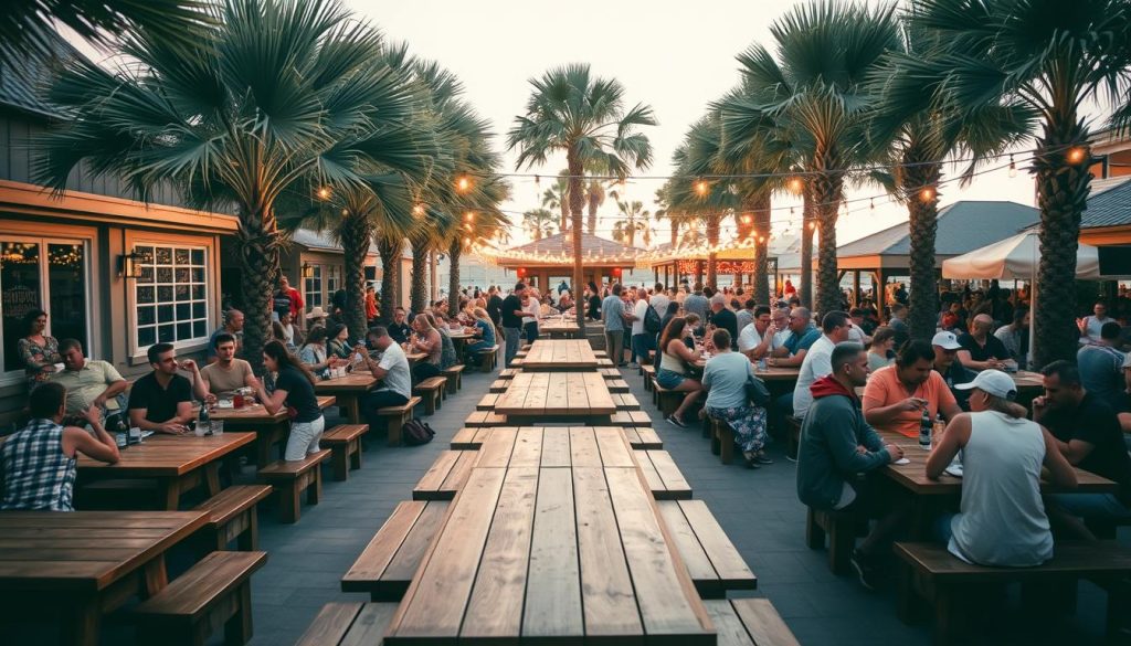 Large groups at The Hangout Myrtle Beach celebration-friendly seating