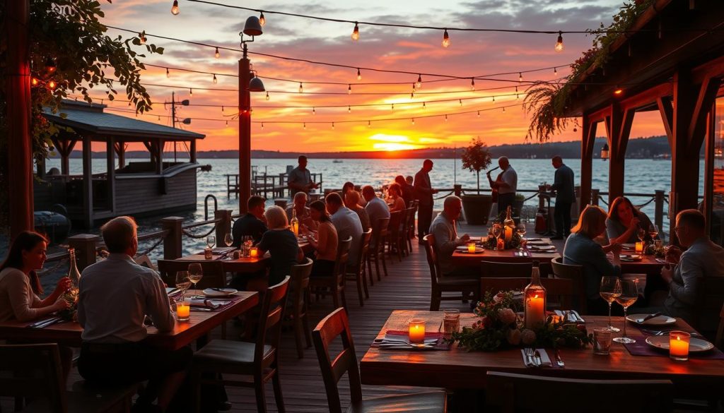 Outdoor dining experience ambiance and service