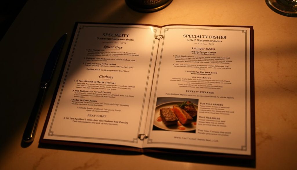 upscale steakhouse menu