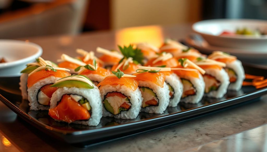 Asian fusion Cleveland specialty rolls at Fahrenheit