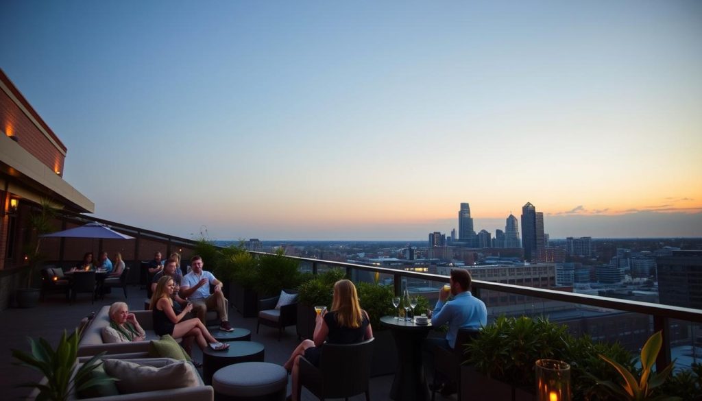 Fahrenheit Charlotte rooftop ambiance