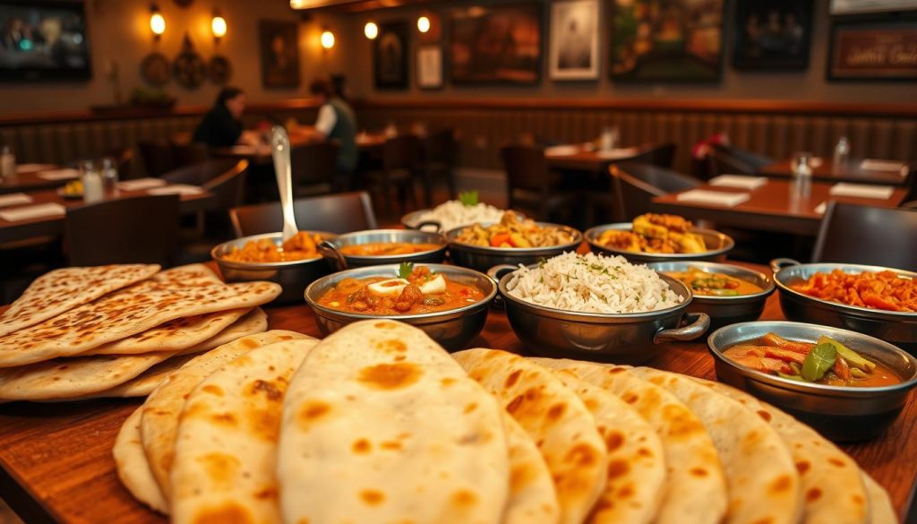 Indian breads and rice dishes at simply south restaurant irving