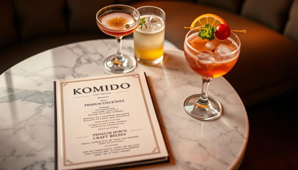 Komodo Las Vegas menu signature cocktails and beverage selection