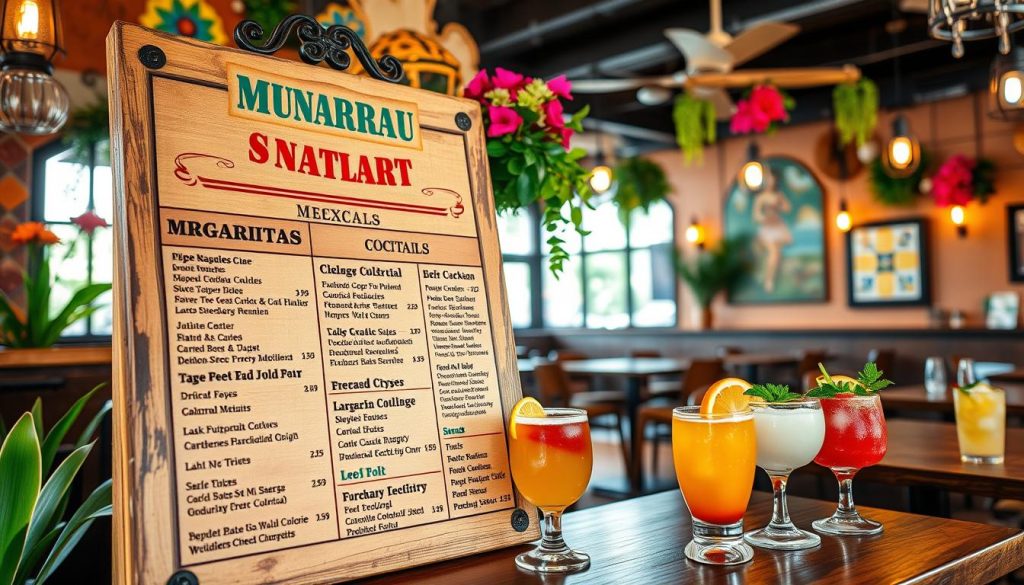 La Hacienda drink menu margaritas and beverages