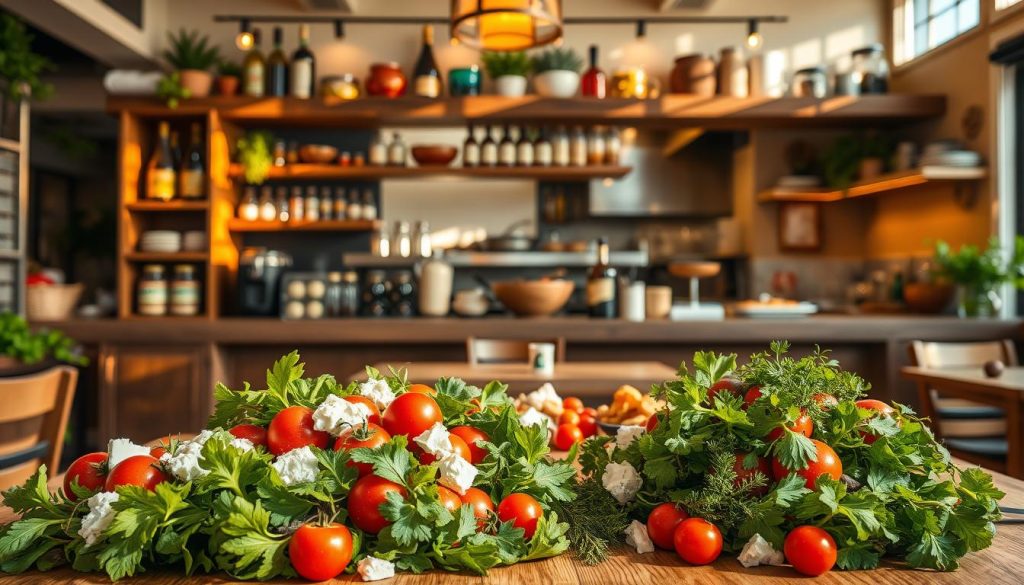 Mediterranean food menu San Diego salads and fresh ingredients