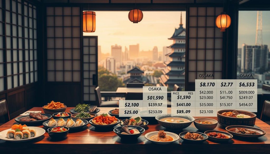 Osaka menu prices comparison
