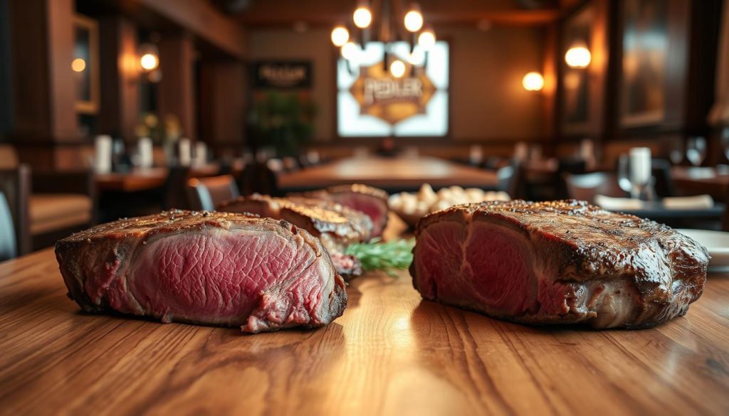 Premium custom cut steaks at The Peddler Steakhouse