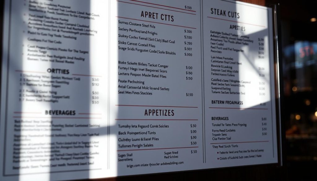 STK restaurant prices overview