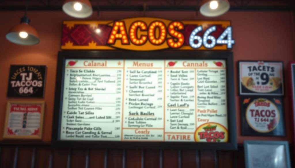 Tacos TJ 664 menu options