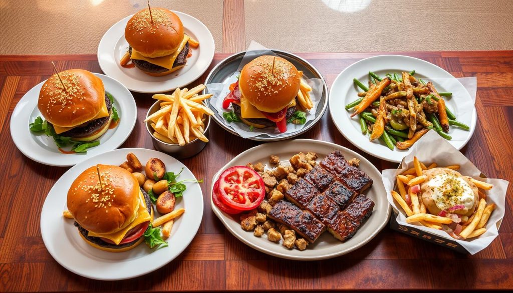 Yard House Raleigh entrees including burgers and main course options