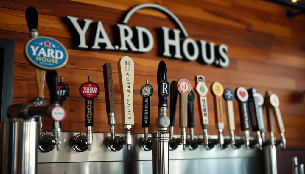 Yard House craft beer selection with multiple taps