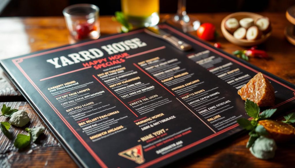 Yard House happy hour Raleigh dessert menu specials