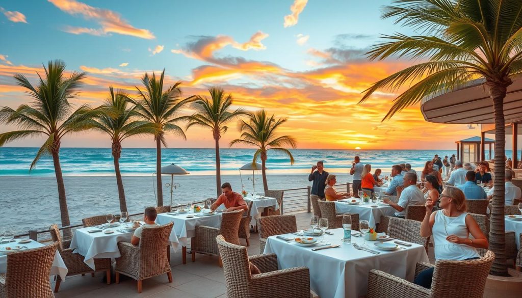 beachfront dining SPI sunset views