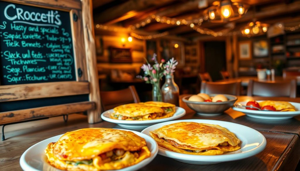 crockett's breakfast camp menu omelets and egg dishes