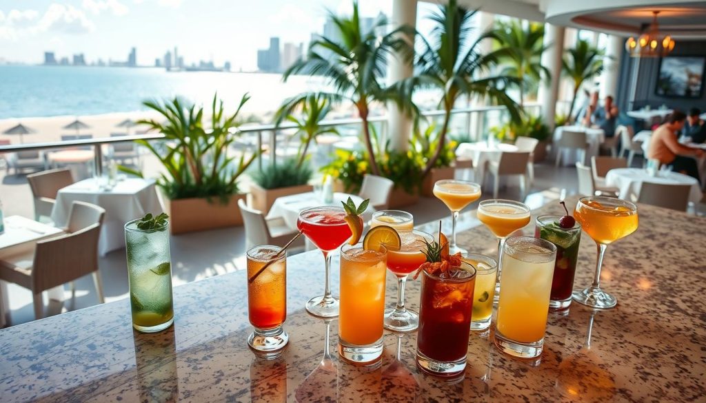 delicious cocktails at Miami Beach restaurant delicious cocktails at Miami Beach restaurant