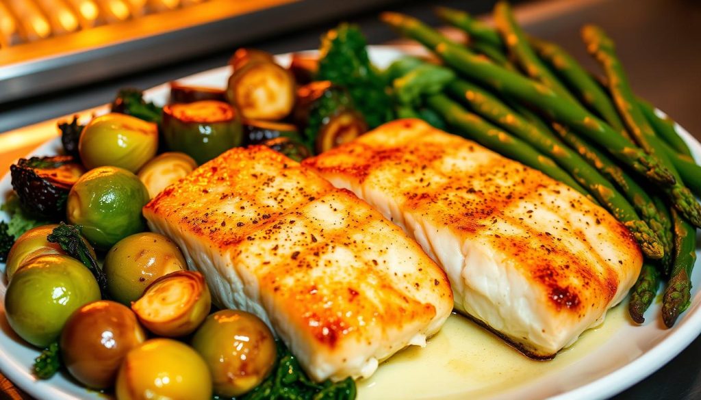 healthy fish entrees with seasonal vegetables