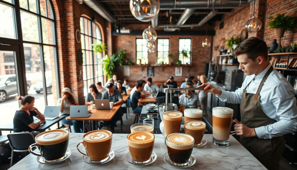 hipster cafe Austin coffee drinks