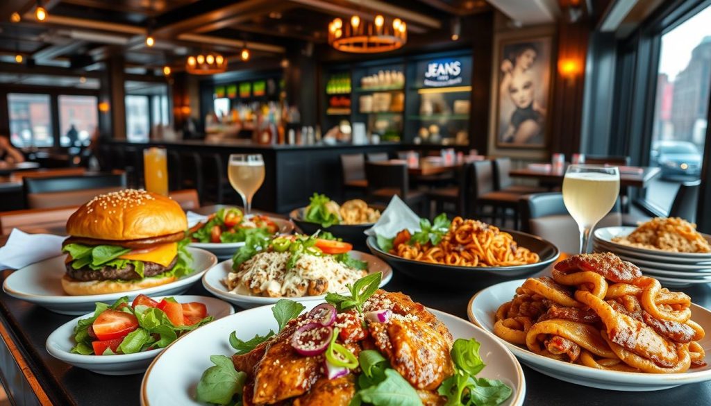lunch and dinner selections at Jeans NYC