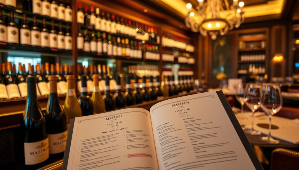 mastro's new york wine list selection