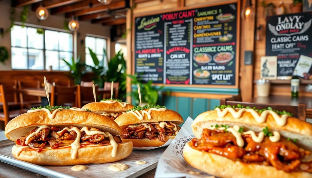 po'boys sandwiches Louisiana restaurant menu