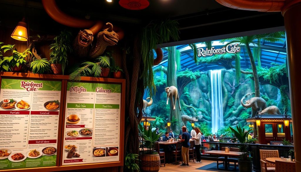 rainforest cafe disney world prices menu display