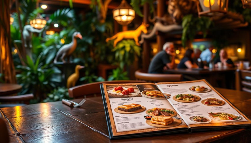 rainforest cafe lake buena vista menu signature dishes